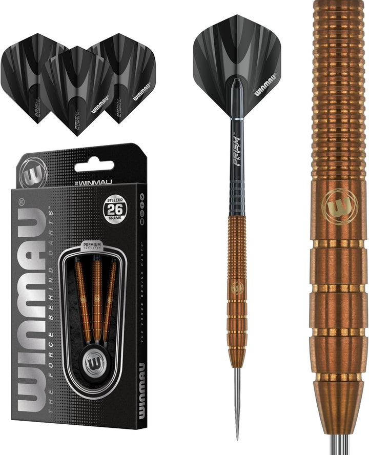 WINMAU Darren Herewini 24 Gramm Profi Wolfram Softip Dartpfeile Set mit Flights und Schäfte