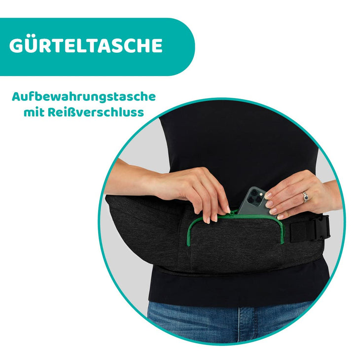 Chicco Hip Seat 3-in-1 Multifunktionale Babytrage mit festem Boden, abnehmbare Schultergurte und Sch
