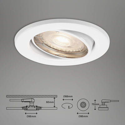 BRILONER Leuchten - LED Einbauleuchten, 3er Set Deckenlampen, LED-Modul schwenkbar, je 5 Watt, je 40