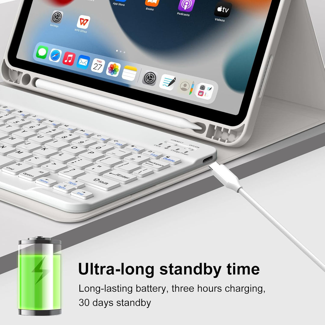 JKSML Tastatur Hülle für iPad Air 11 Zoll (M2) 2024, iPad Air 5. Gen 2022/4. Gen 2020 10.9 Zoll Tast