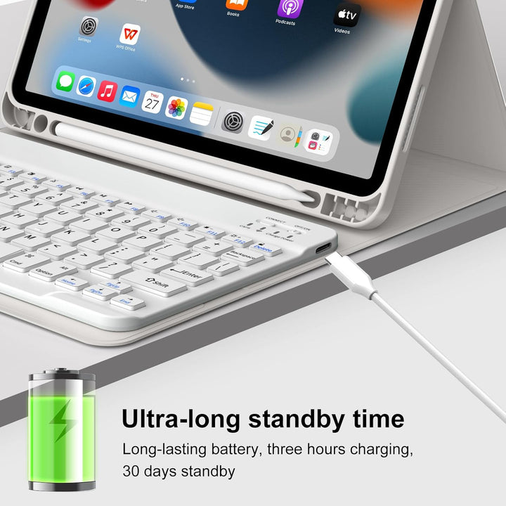 JKSML Tastatur Hülle für iPad Air 11 Zoll (M2) 2024, iPad Air 5. Gen 2022/4. Gen 2020 10.9 Zoll Tast