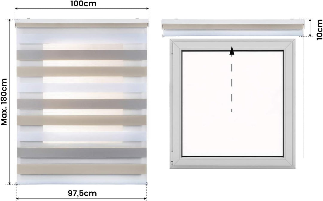 Doppelrollo Fensterrollo lichtdurchlässig & verdunkelnd Duo Rollo ideal für Innenräume Sonnenschutzr