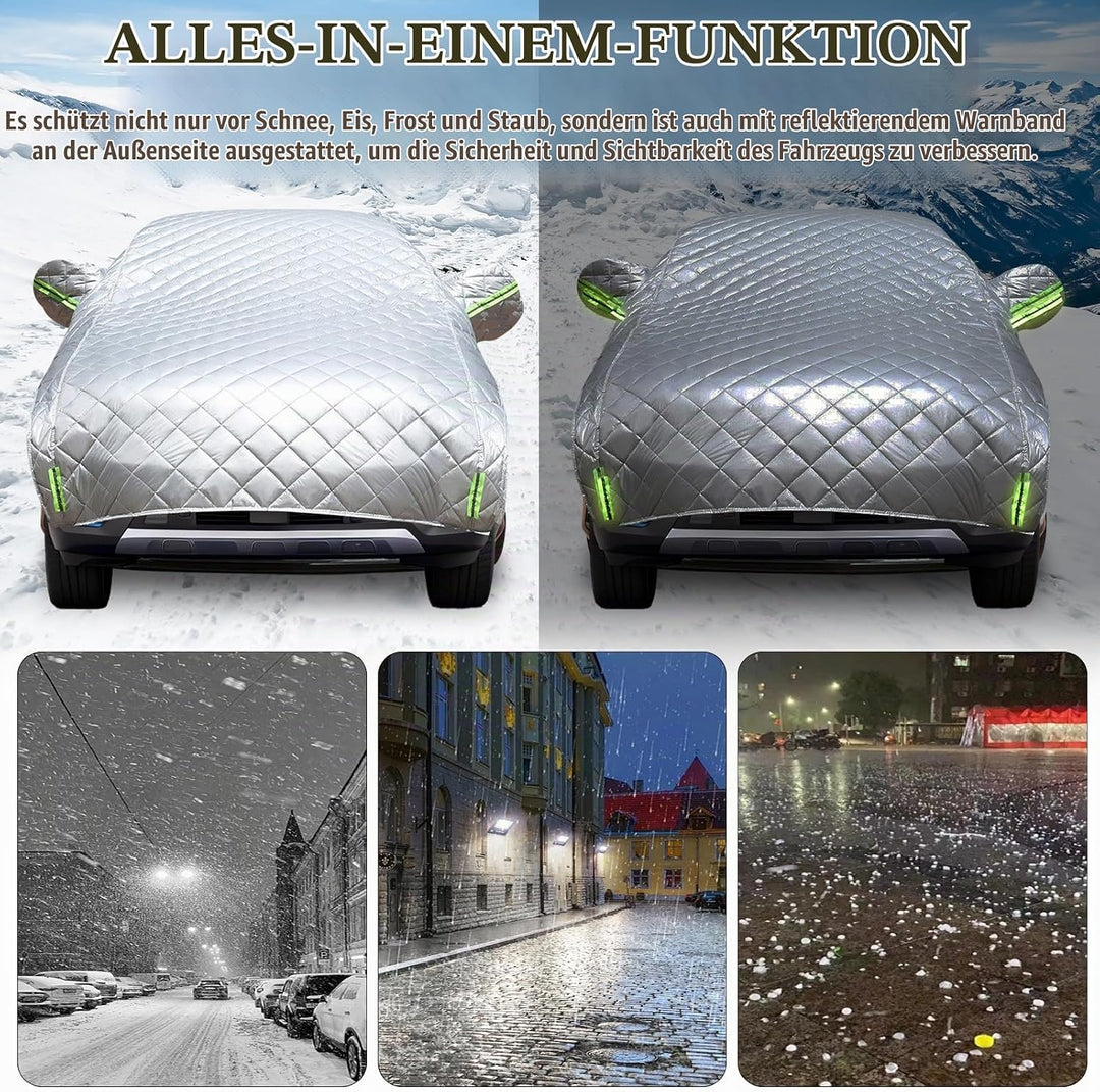 Autoabdeckung, 520x240cm Halbgaragenabdeckung Hagelschutz Auto Hageldecke für Autos Frontscheibenabd