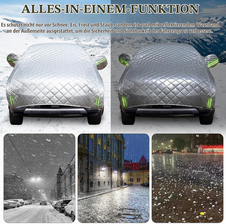 Autoabdeckung, 520x240cm Halbgaragenabdeckung Hagelschutz Auto Hageldecke für Autos Frontscheibenabd
