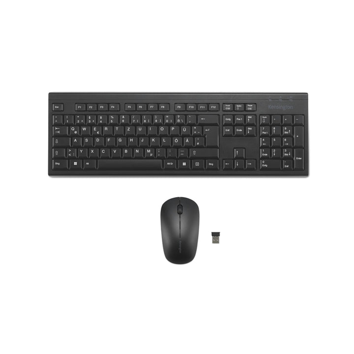 Kensington KM150 EQ Kabelloses Desktop-Set, QWERTZ, kompatibel mit Windows und MacOS, Full-Size-Tast