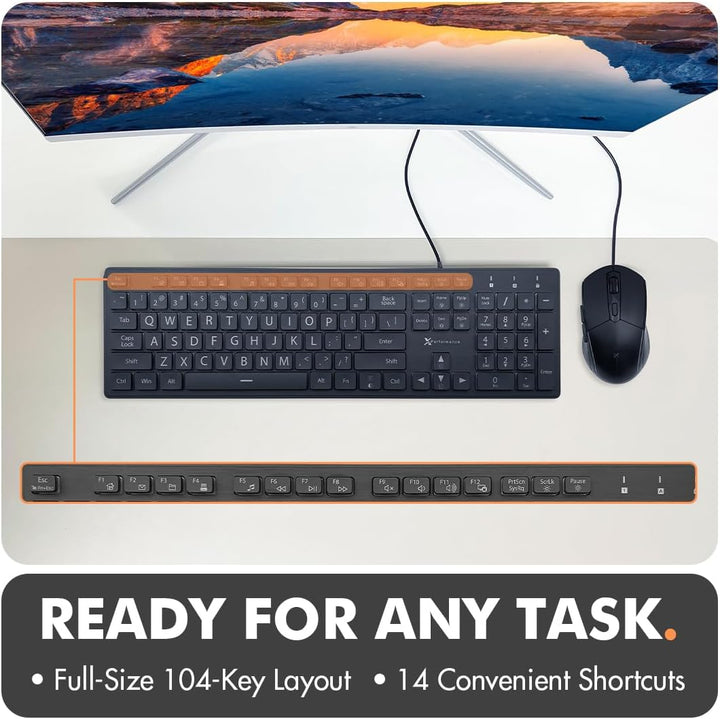 X9 Performance Grosse Tastatur mit Hintergrundbeleuchtung, leicht zu sehen und zu tippen, grosse Tas