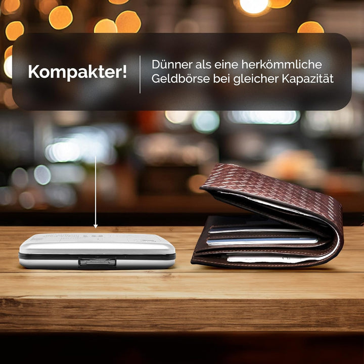 OGON Aluminium Geldbörse Smart Case V2 Large - Verstecktes Fach für Münzen und Scheine - RFID Schutz