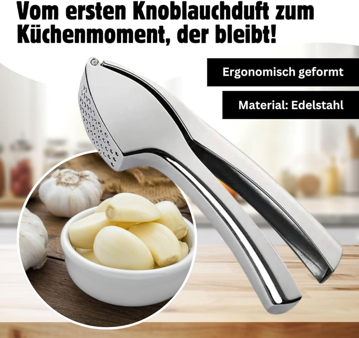 Seaside No.64 - Edelstahl Knoblauchpresse Garlic Press - Handlich & Robust - Zerkleinerer für Knobla