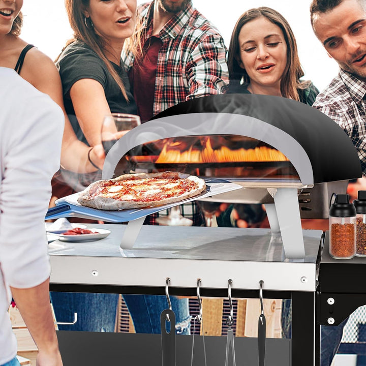 GFTIME Pizzaofen-Tischwagen für Ninja Woodfire, Blackstone Griddle, Weber Q, grosser rollender Küche