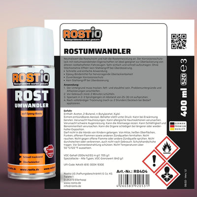 Rostio Epoxy Rostumwandler Spray 400ml Rostkonverter (5 er Set), 5 er Set