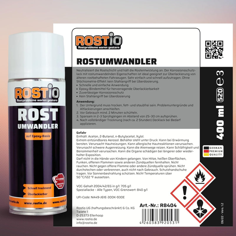 3 x Rostio Epoxy Rostumwandler Spray 400ml Rostkonverter (3 er Set), 3 er Set