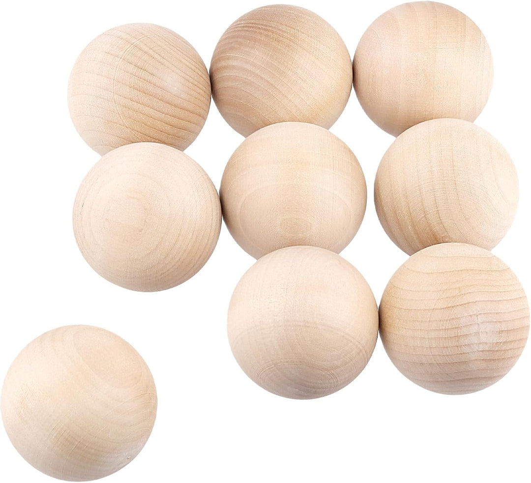 FUNSUEI 24 Holzkugeln 50mm, Runde Holz Kugel zum Basteln Verzieren