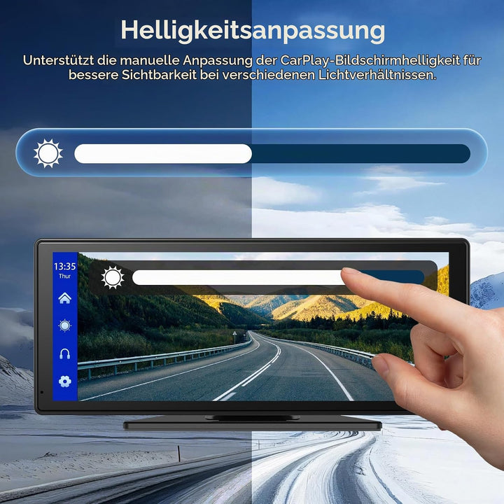 8.88 Zoll CarPlay Display für Apple CarPlay &amp; Android Auto mit 4K Frontkamera &amp; 1080P HD Rückfahrkam