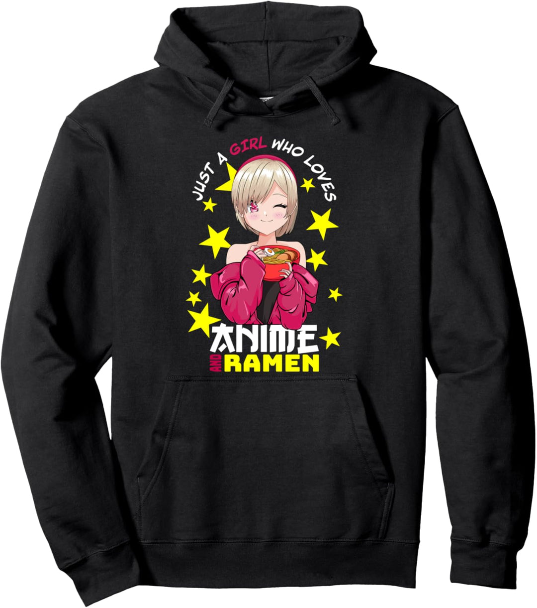 Kawaii Manga Japan - Just a Girl Who Loves Anime And Ramen Pullover Hoodie