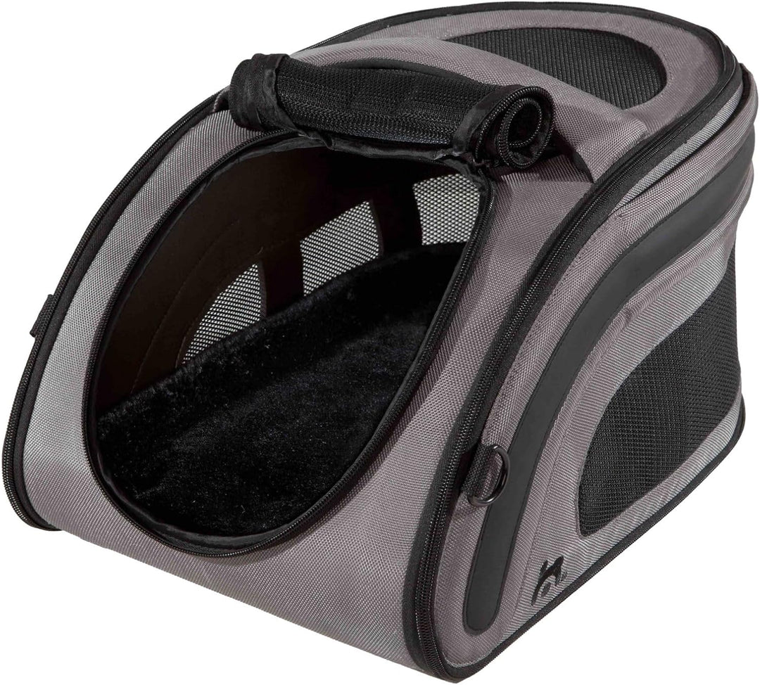Maelson Snuggle Kennel anthrazit 48 cm + Treatee Mag Pouch - Transportbox und Leckerli-Tasche für Hu