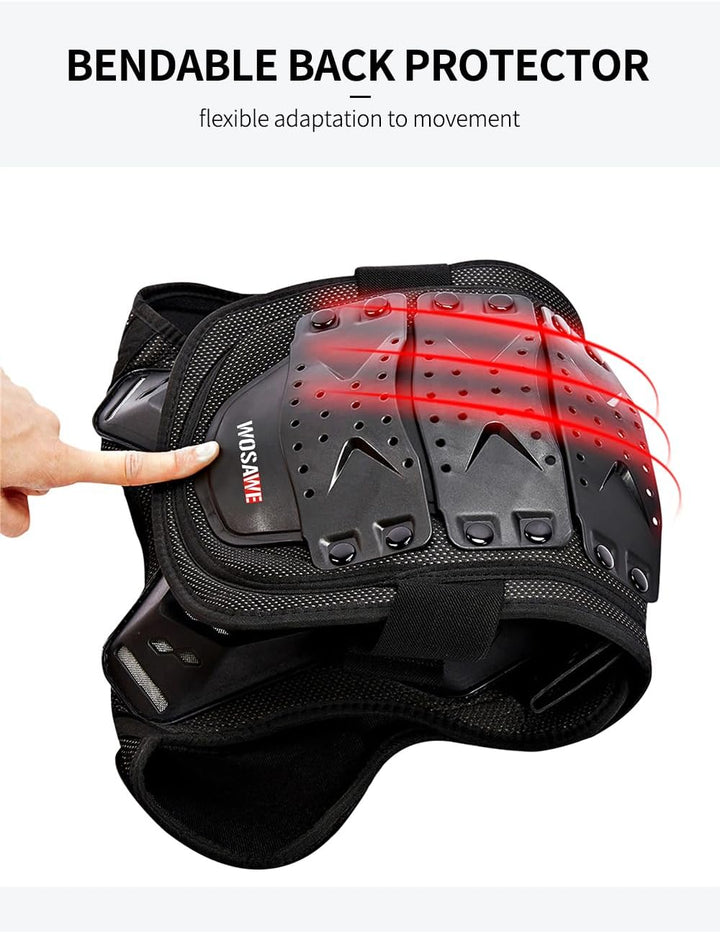 WOSAWE Kinder Motorradjacke Brustpanzer Weste-Schutz Motocross Enduro Sport mit Protektoren für 4-15