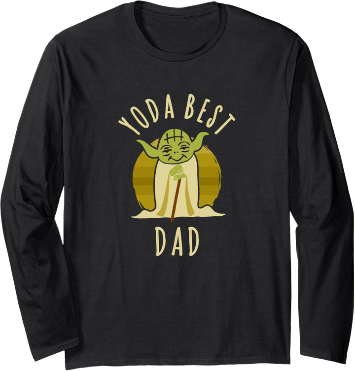 Star Wars Yoda Best Dad Cartoon Yoda Langarmshirt