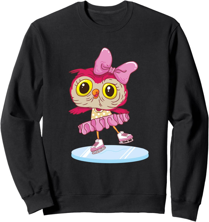 Eiskunstlauf Niedliche Eule Eislaufschuh Sweatshirt