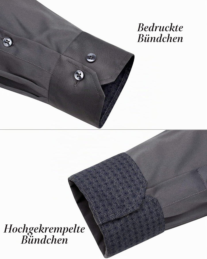 J.VER Herren Hemd Regular Fit Langarm Herrenhemden Freizeithemd Regular Businesshemd elastiscer Must