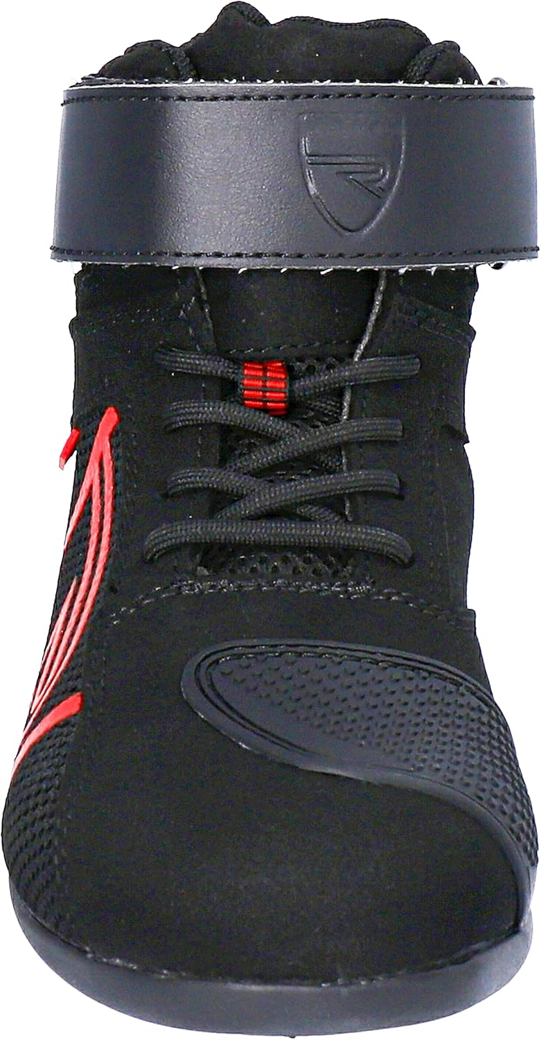 CURVE Rubi Vented Motorradstiefel, Mikrofaser, Knöchel- und Fersenschutz, Schnürverschluss, rutschfe