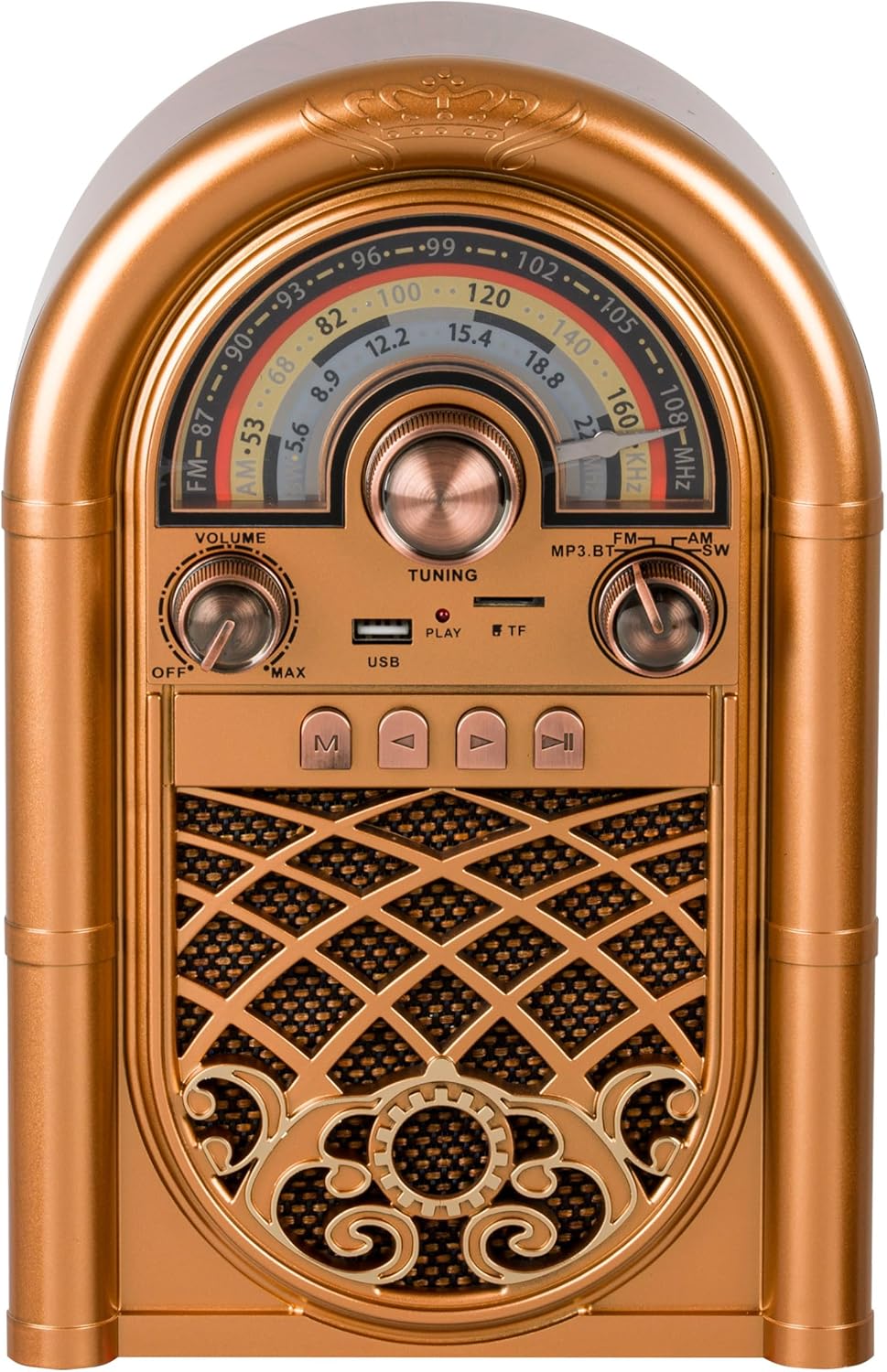 Retropolis New Orleans – Retro Radio mit Bluetooth 5.0, Tragbares Radio FM/AM/SW, 1200mAh Akku, USB/