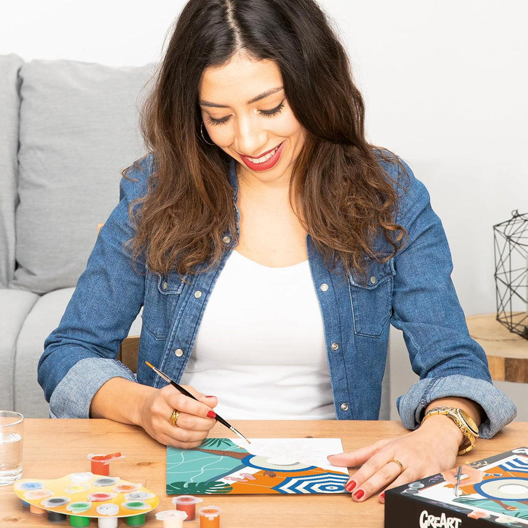 Ravensburger CreArt 25523 - Poolzeit - Malen nach Zahlen Erwachsene, DIY Malset mit Pinsel und Acryl