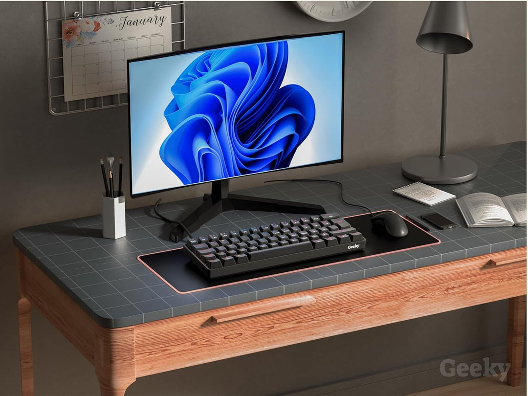 Geeky GK61 SE 60% | Mechanische Gaming-Tastatur | 62 Tasten Multi Color RGB LED Hintergrundbeleuchtu