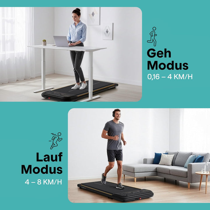 SereneLife Walking Pad, Laufband für Zuhause (Modelle: 8/9,6/10 km/h) – Schreibtisch-Laufband, leise