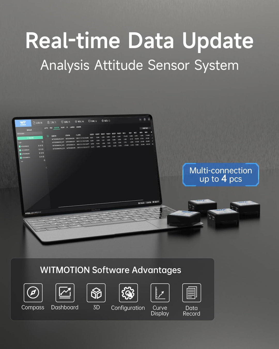 WitMotion WT901WIFI Generation 3 9-Achsen-Beschleunigungsmesser, 3-Achsen-Winkelgeschwindigkeit+ Bes