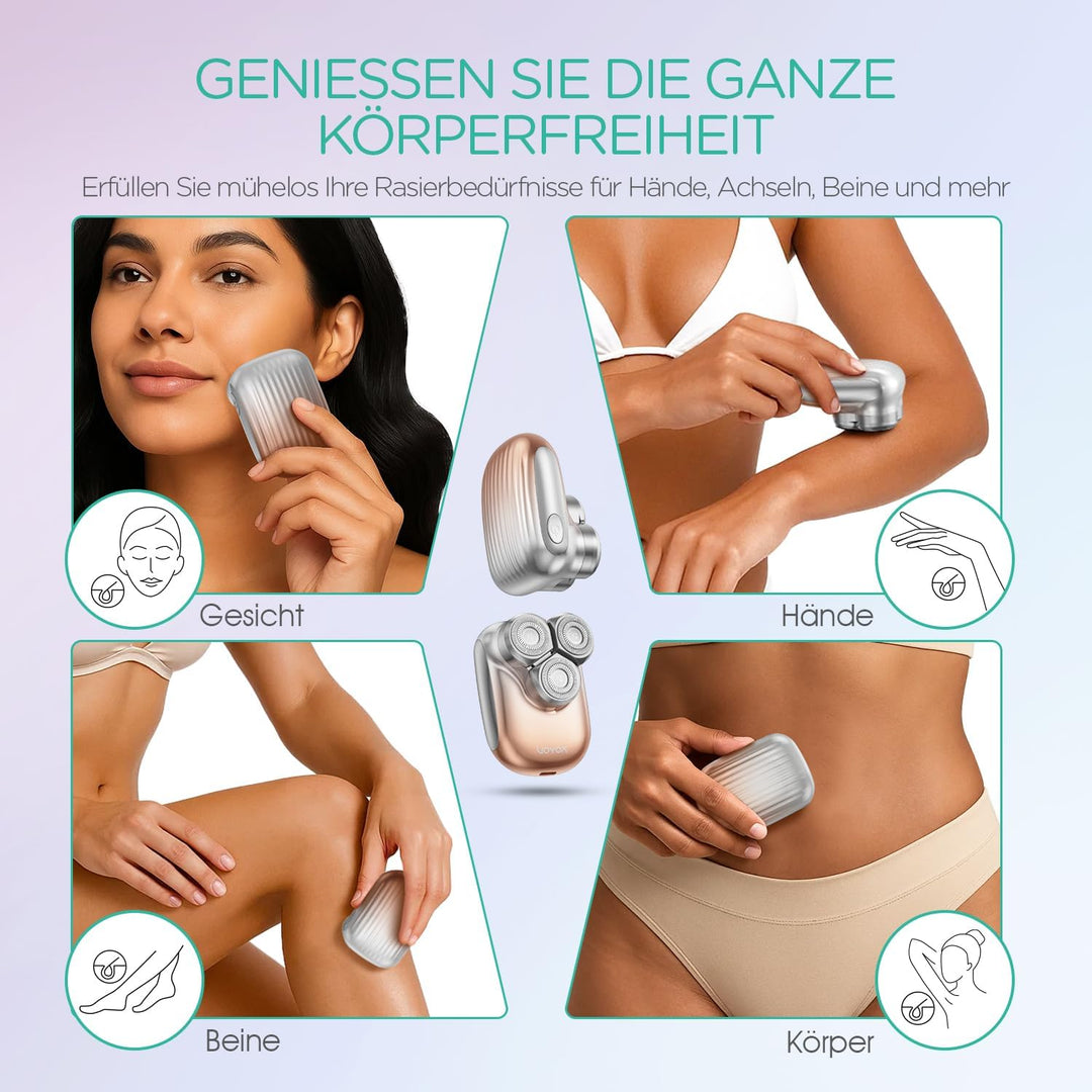 VOYOR Damenrasierer Elektrisch Epilierer Damen Rasierer Damen Intimrasierer Für Frauen Wasserdichter