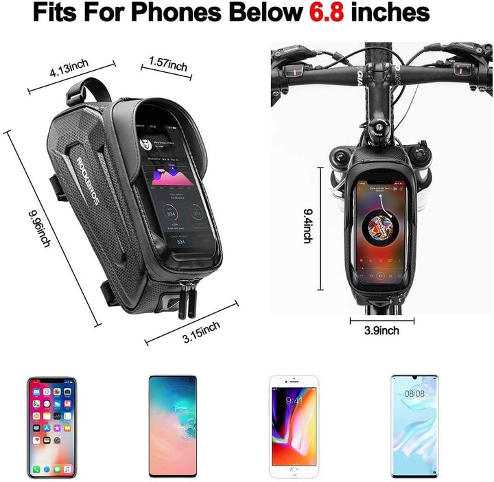 ROCKBROS Fahrrad Rahmentasche Lenkertasche Wasserdicht Handytasche für Smartphone bis zu 6.8 Zoll mi
