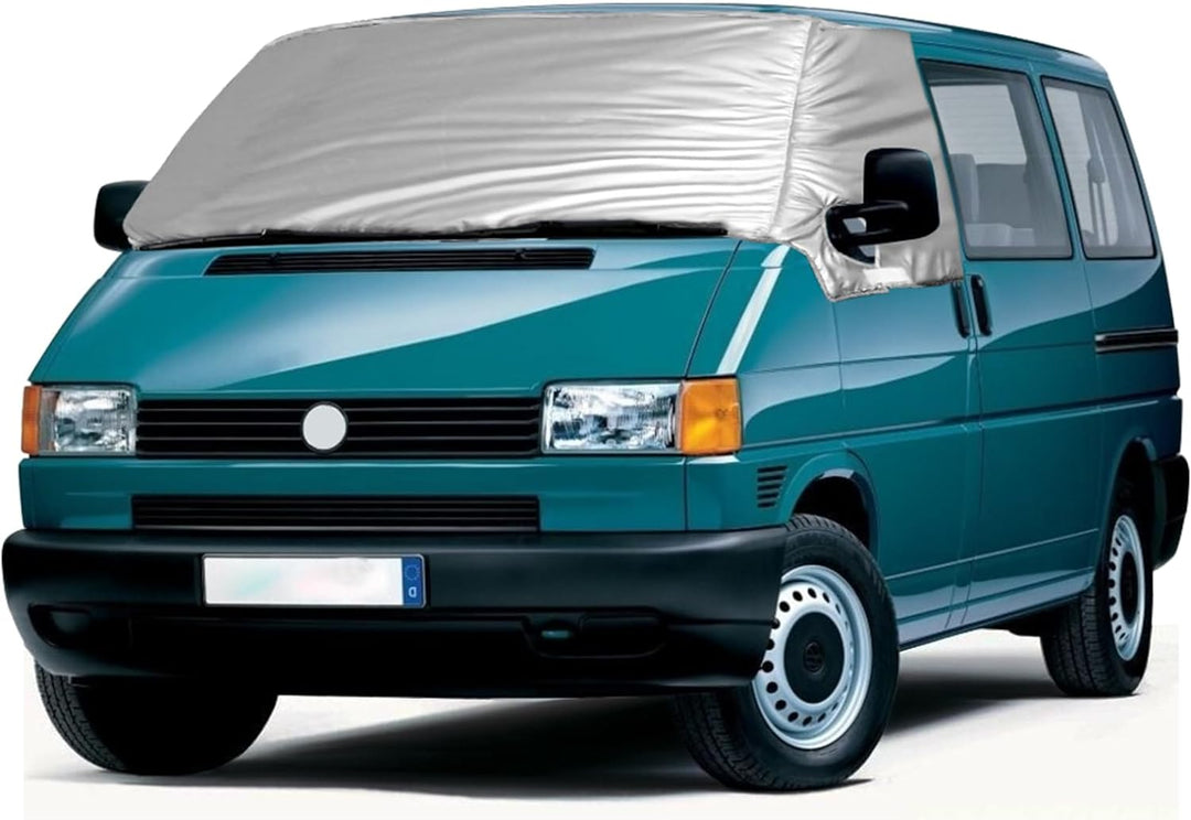 Externe Thermo Scheibenabdeckung passend für VW T4, Luxus Silber Wrap Windschutzscheibenabdeckung, F