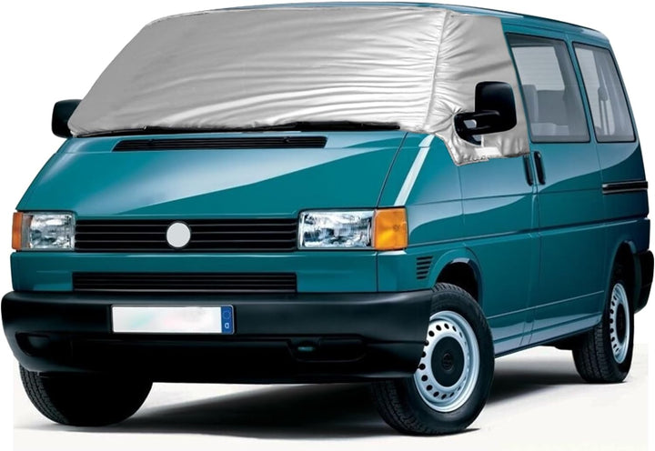 Externe Thermo Scheibenabdeckung passend für VW T4, Luxus Silber Wrap Windschutzscheibenabdeckung, F