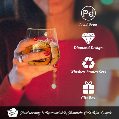 Diamond Whisky Glasses 2er-Set Gekipptes Scotchglas 300 Ml Whiskyglas Moderner Look Für Männer Fraue