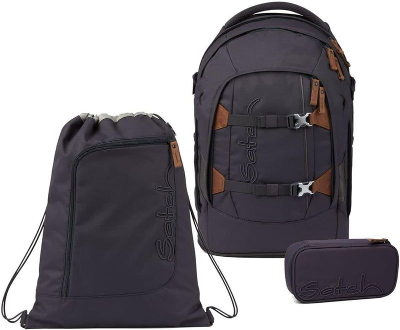 satch Pack Schulrucksack Set 3tlg. mit Schlamperbox und Sportbeutel Nordic Grey, Nordic Grey