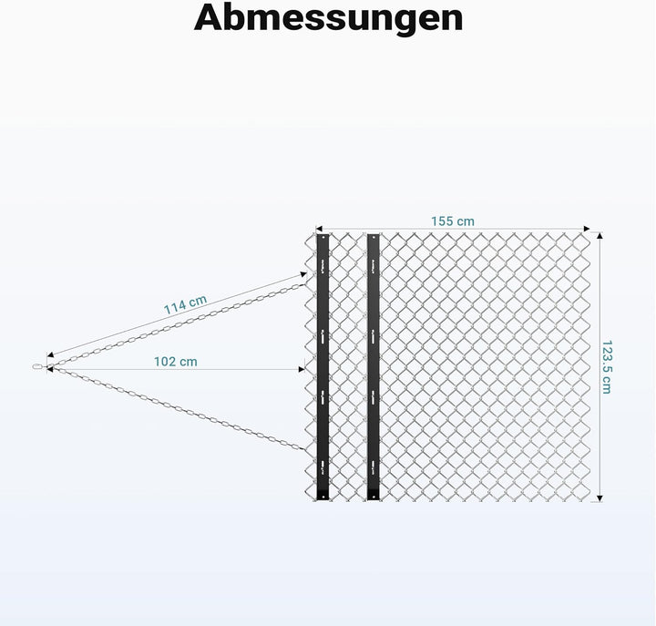 Wiltec Wiesenegge 155 x 123,5 cm mit Kettennetz, Schleppegge für Rasentraktor, ATV und UTV, Wiesensc