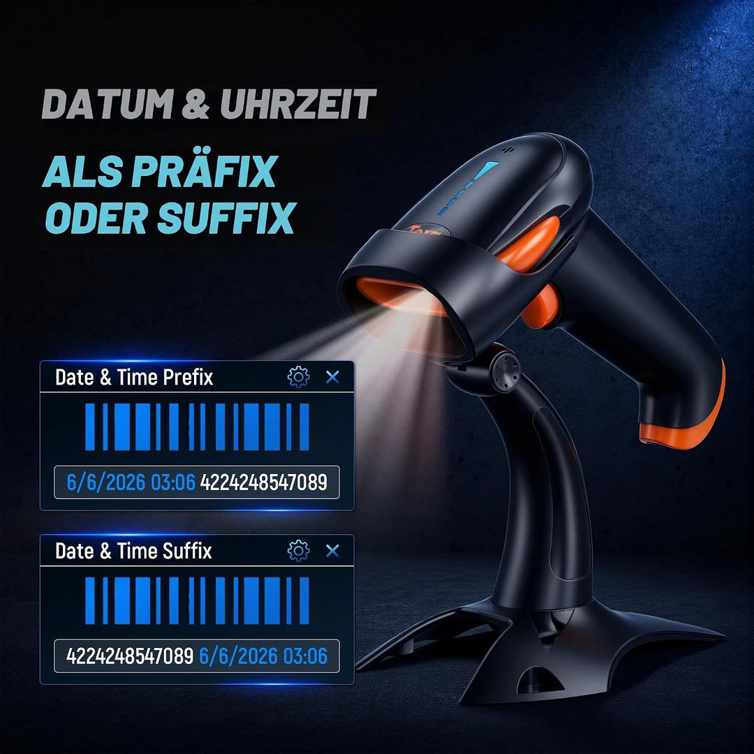 Tera Barcode Scanner 2D 1D 3 in 1 Barcodescanner Wireless 2.4 GHz/Bluetooth/USB Kabelgebunden Strich