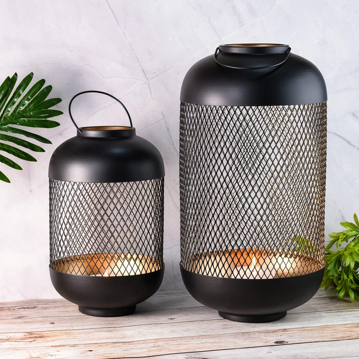 Marrakesch 2er Set Gartenwindlicht Windlicht Asbirg 47cm und 32 cm | Windlichter für Draussen Asbirg