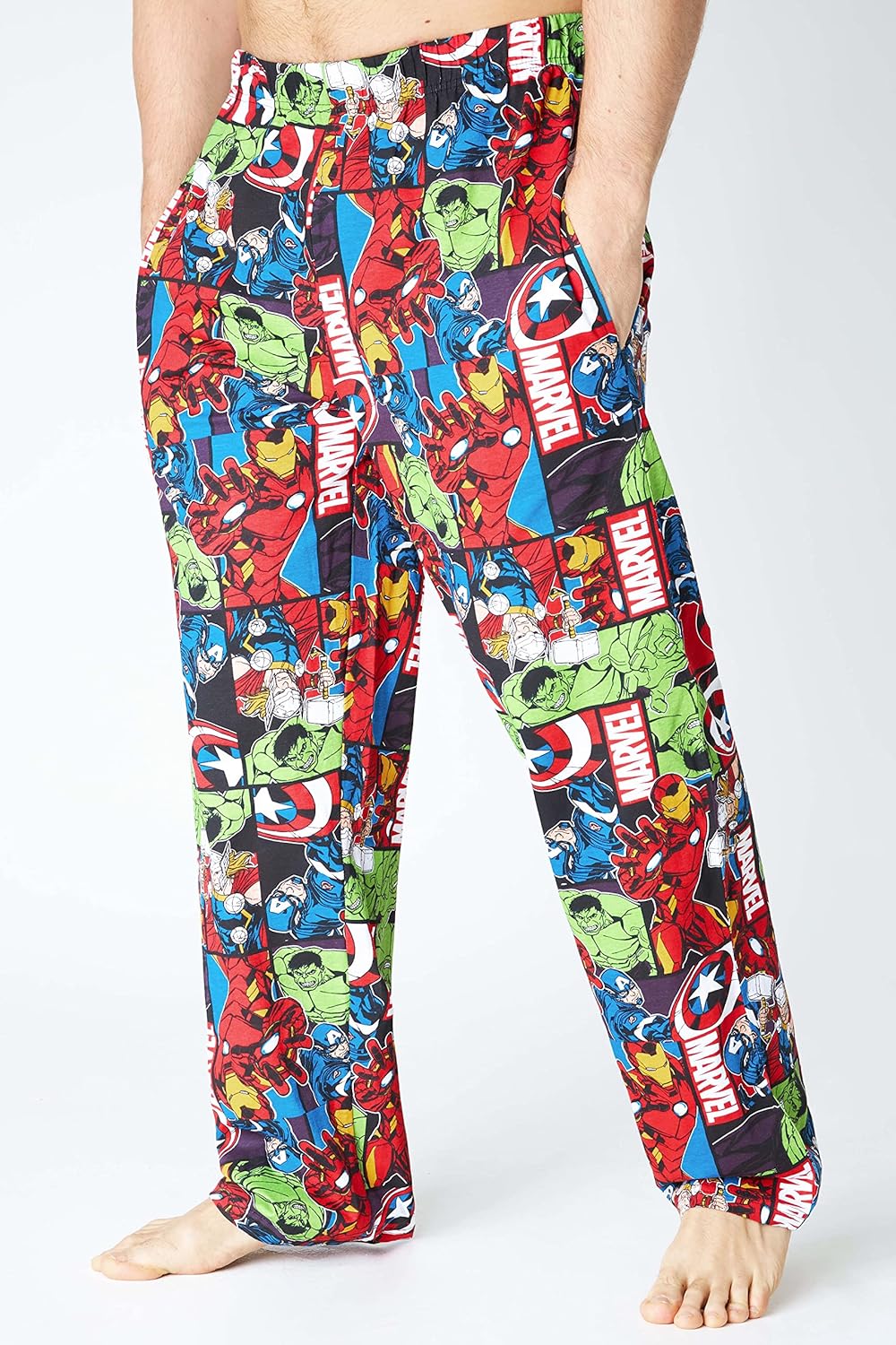 Marvel Avengers Schlafanzughose Herren lang, bequeme Pyjama Hosen - Geschenke für Männer & Teenager