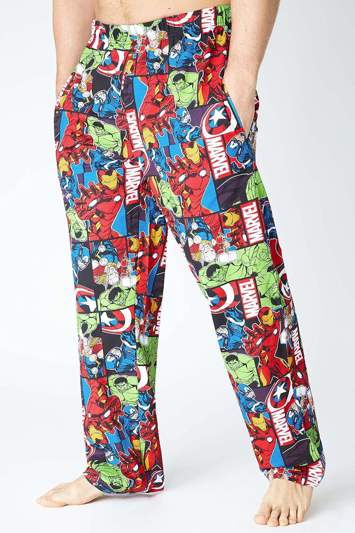 Marvel Avengers Schlafanzughose Herren lang, bequeme Pyjama Hosen - Geschenke für Männer & Teenager