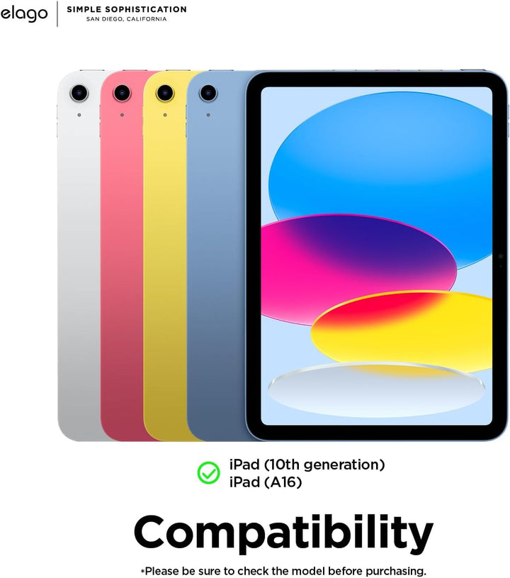 elago Magnetische Folio Hülle Kompatibel mit iPad 10. Generation [10,9] - Rückwand Kann an Metallmat