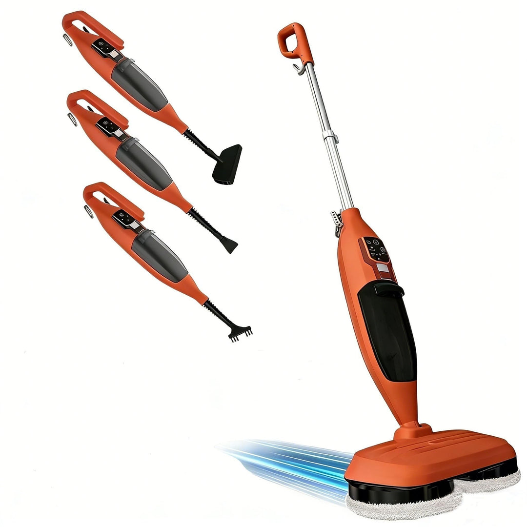 2-in-1 Dampfreiniger Mop mit Handgerät, 30s Schnellaufheizung, 4 Mikrofaserpads, Für alle Hartböden