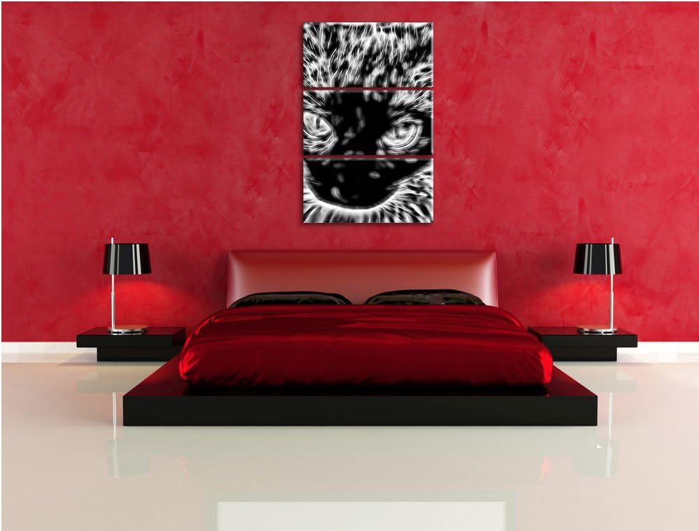 Pixxprint Monocrome, Siamkatze mit blauen Augen 3-Teiler Leinwandbild 120x80 Bild auf Leinwand