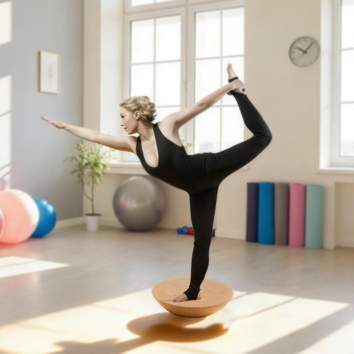 Balance Board Kork Halbkugel, Trainingshalbkugel Kork Halbkugel, Balance Trainer Ø30 cm aus Naturkor