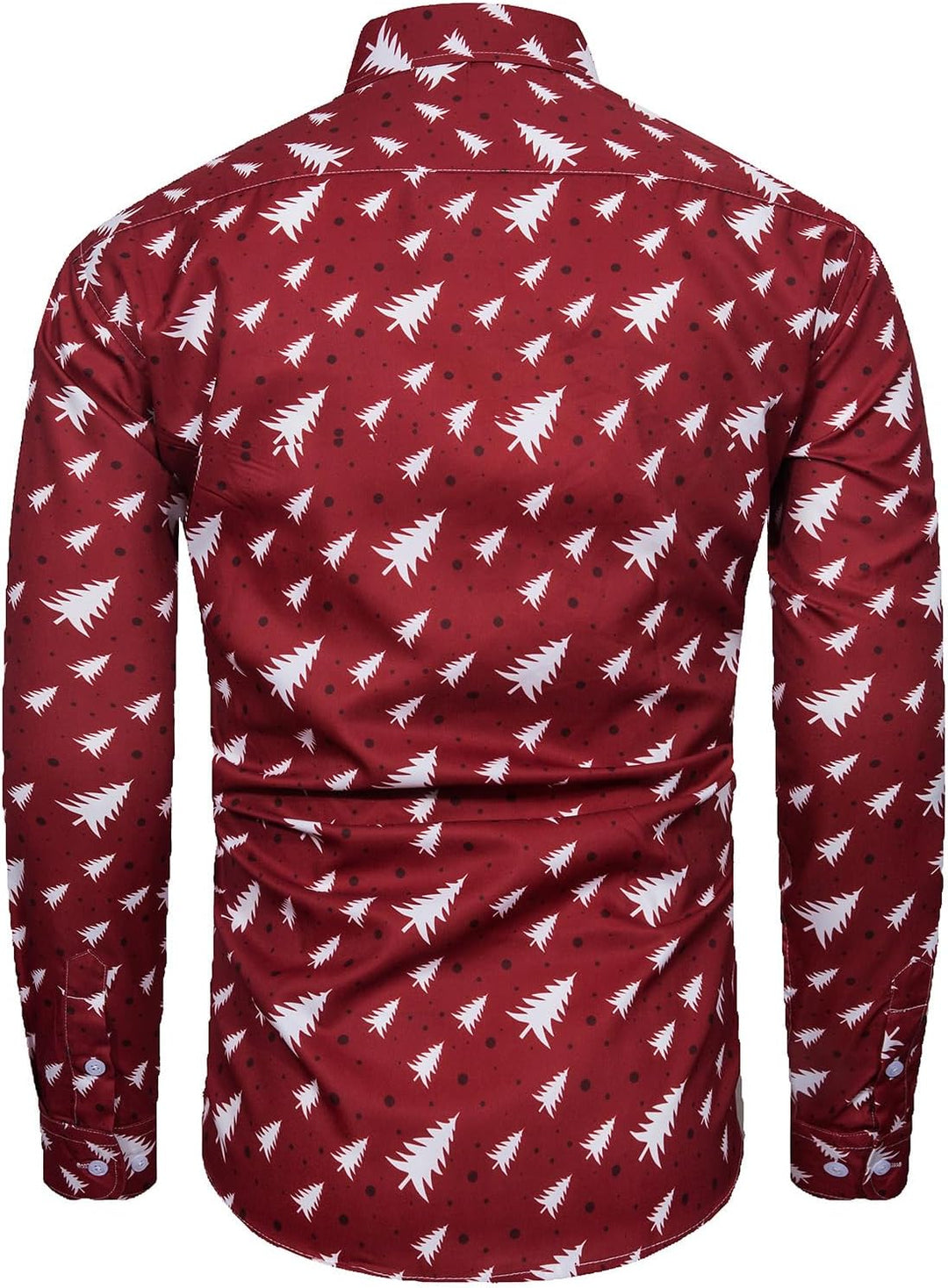 Herren Funky Christmas Print Weihnachtshemd Langarm Button Up Freizeithemd Rentier Santa Schnee Xmas