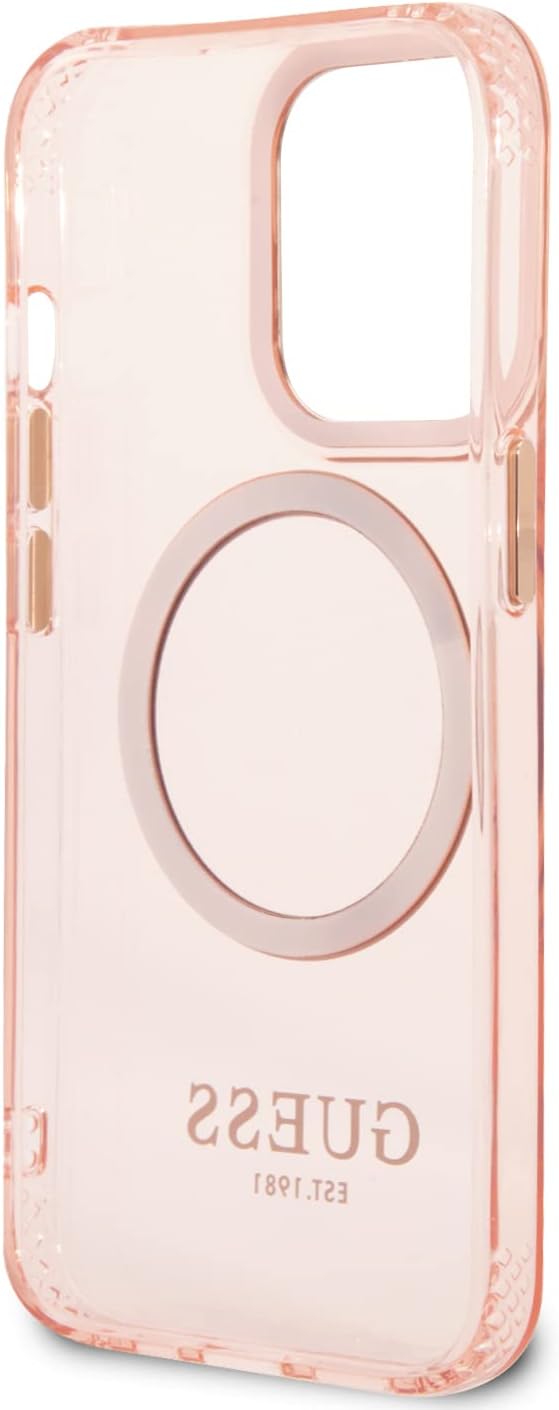 Guess GUHMP13XHTCMP Hülle für iPhone 13 Pro Max 6,7" rosa/pink Hard case Gold Outline Translucent We