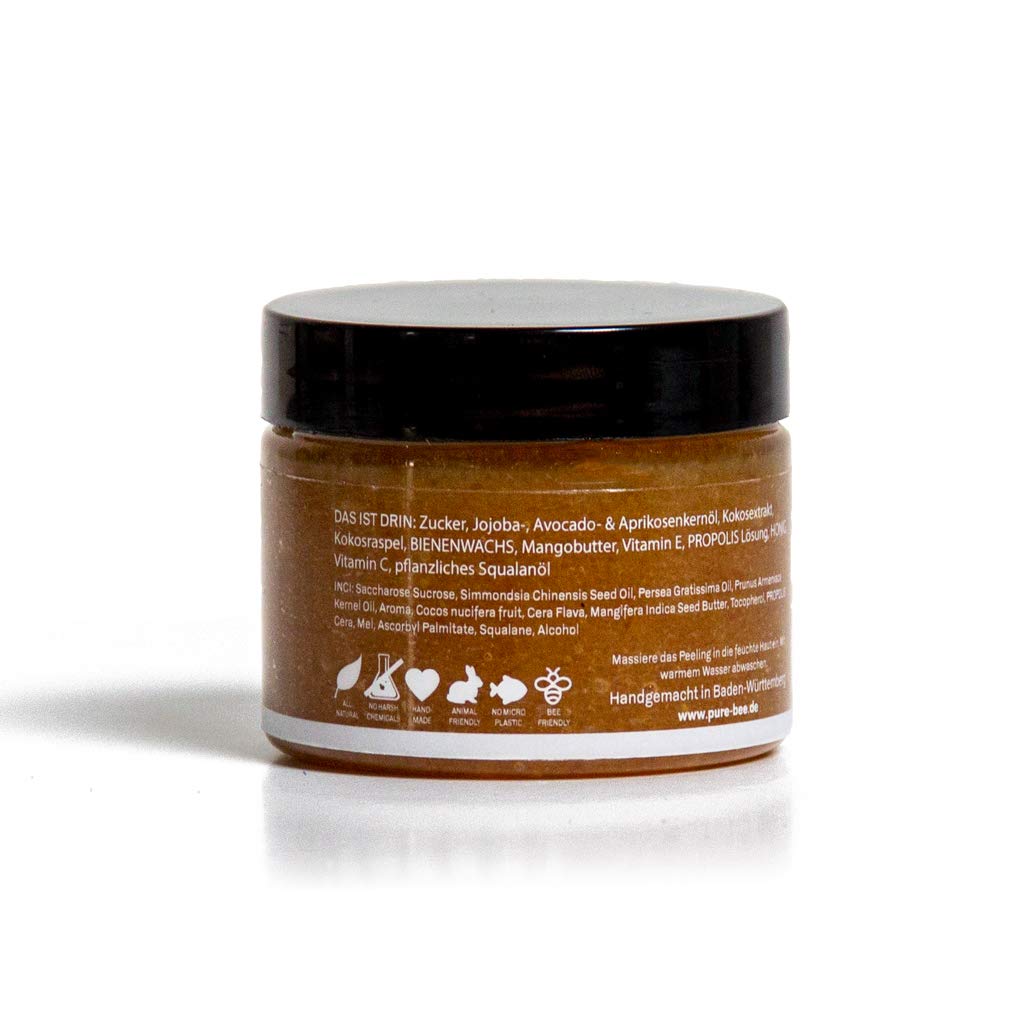 Kokos Körperpeeling mit Bienenwachs, Propolis & Honig | "Hi, I'm Sunshine!" | 2-in-1 Body Scrub: Rei