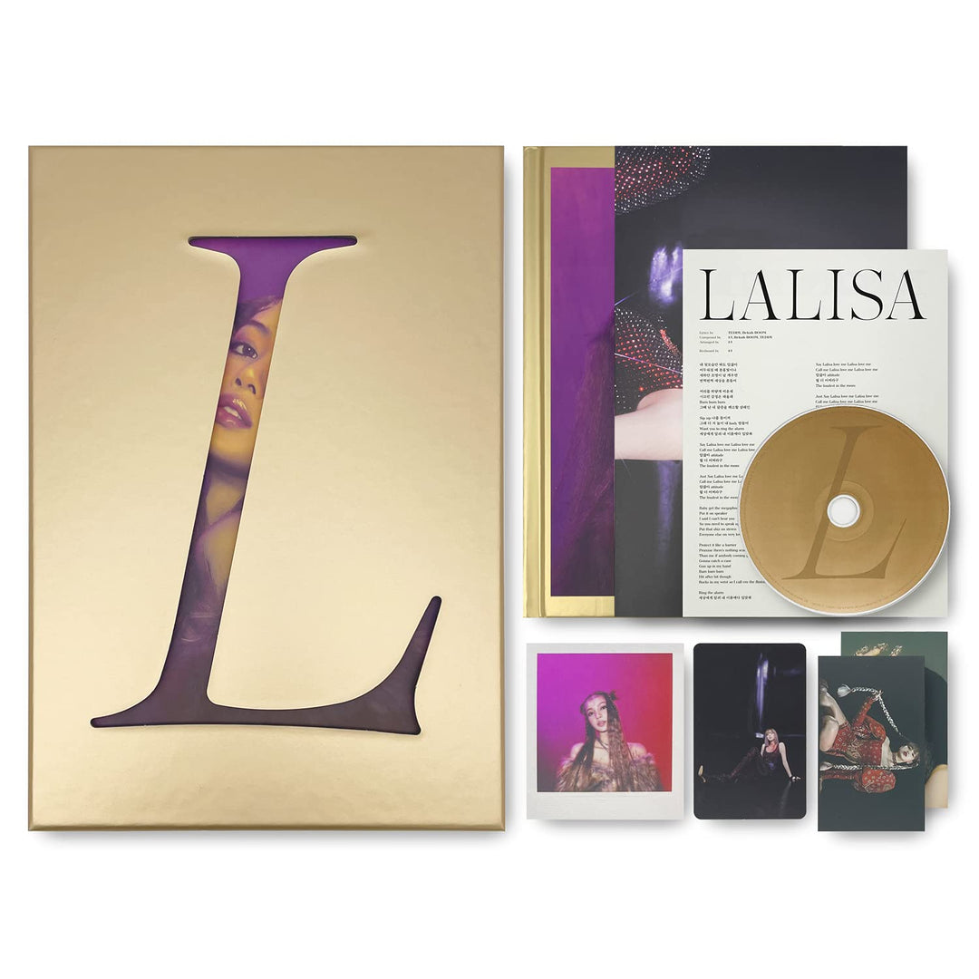 BLACKPINK LISA FIRST SINGLE ALBUM - LALISA [ GOLD VER. ] PHOTOBOOK + LYRICS PAPER + CD + PHOTOCARD +