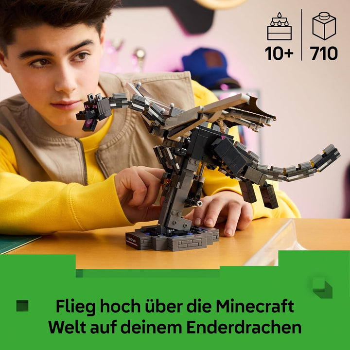 LEGO Minecraft Der Enderdrache - Interaktives Spielzeug mit schlagenden Flügeln und Exit Portal-Stän