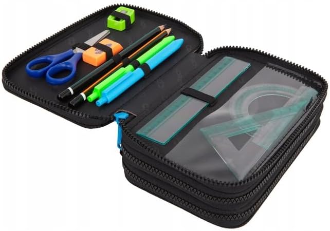 CoolPack Schulstiftetui 3-Fach Federtasche Federmappe Skate Night Motiv, 44-teilig gefüllt, Polyeste